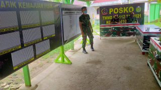 Satgas Dirikan Posko TMMD di Koramil 416-03/ Sungai Bengkal
