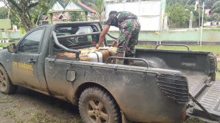 BBM Alat Berat Selalu Standby Untuk Kelancaran Kerja di Lokasi TMMD