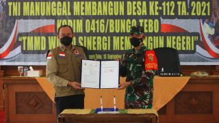 Resmi Bupati Tebo Buka TMMD ke -112 Kodim 0416/Bute