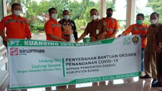 Ikut Dalam Penangganan Covid-19,PT.KIM Bungo Serahkan Bantuan Tabung Oksigen Kepada Pemerintah Kabupaten Bungo