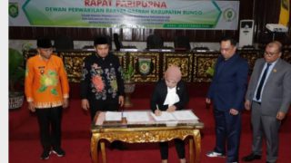 Bupati Bungo Menandatangani Nota Kesepakatan KUA dan PPAS Tahun Anggaran 2023