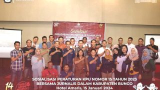 KPU Bungo Sukses Sosialisasi PKPU 15 Tahun 2023 Bersama Jurnalis Bungo