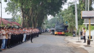 Kapolres Bungo Pimpin Langsung Apel Pengamanan Pleno KPU