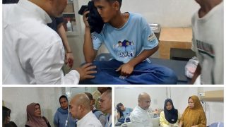 Cabup Dedy-Putra Kunjungi Korban Kericuhan Saat Debat Kedua Pilkada Bungo