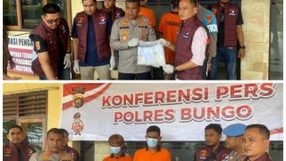 Gelar Konferensi Pers, Satresnarkoba Polres Bungo Berhasil Ungkap Kasus Narkoba Jenis Sabu Dengan BB Hampir 1 Kg