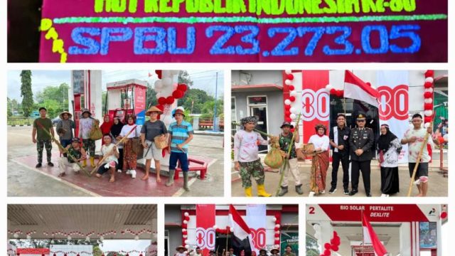 Unik! Meriahkan HUT Kemerdekaan RI Ke-80, SPBU Printi Luweh Kenakan Kostum Pejuang dan Tokoh Kemerdekaan