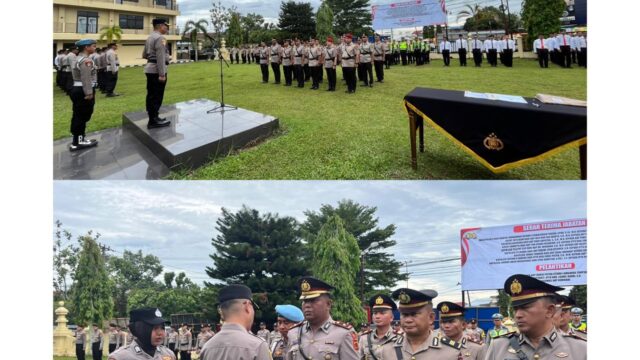 Kapolres Bungo Pimpin Sertijab Sejumlah Pejabat di Lingkungan Polres Bungo
