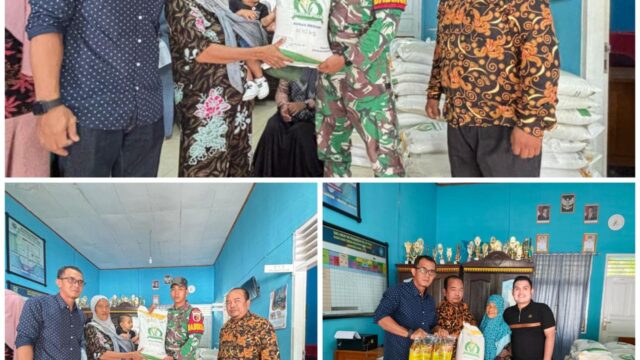 Pemdus Tanah Tumbuh Salurkan Bantuan Pangan Nasional Kepada 130 KPM